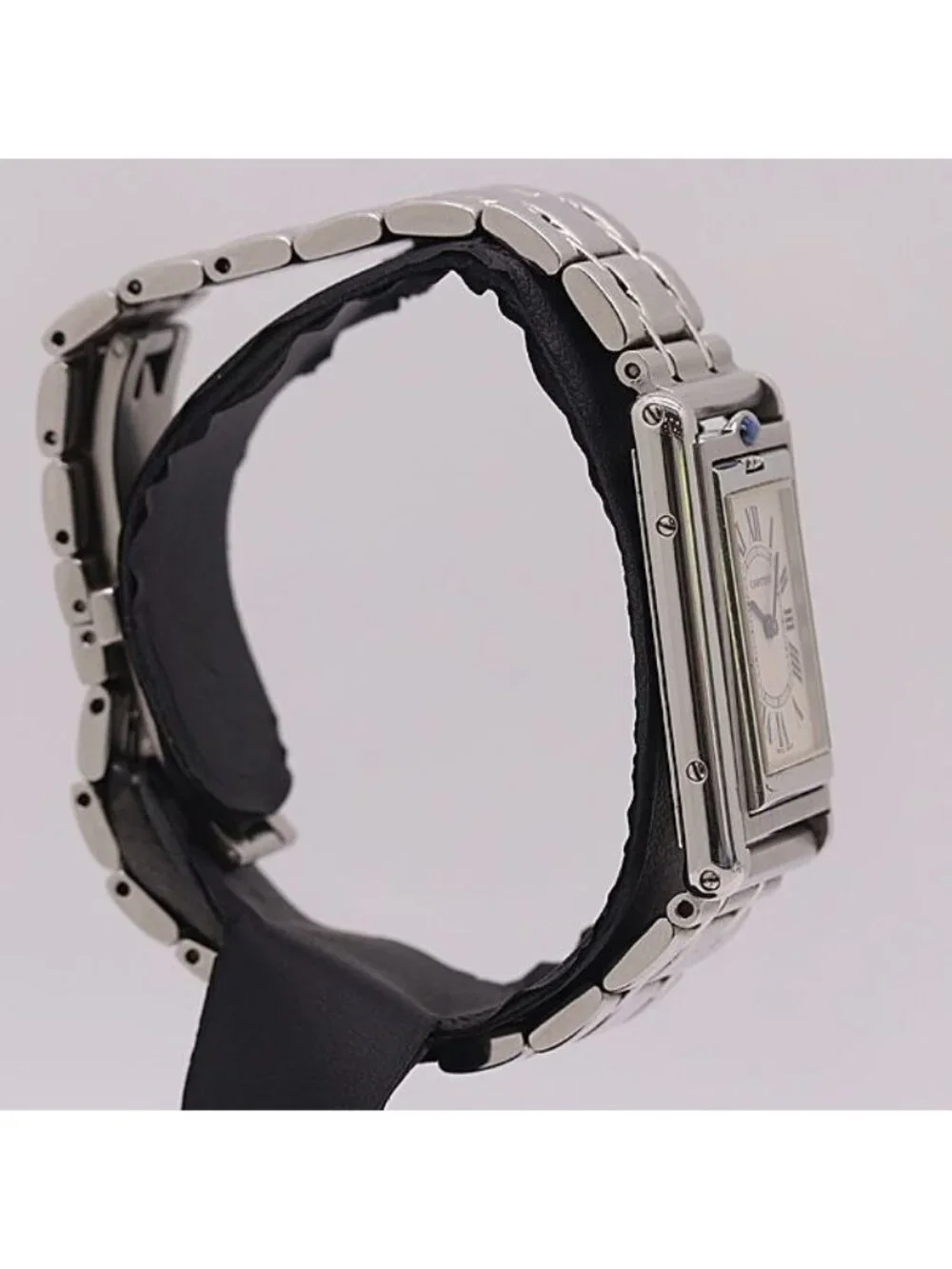Cartier Tank Basculant No Quartz Silver Dial Watch